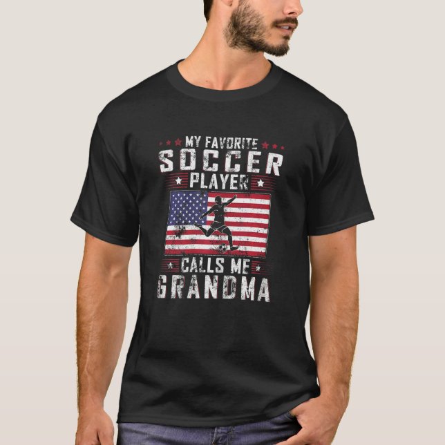 Womens My Favourite Soccer Player Calls Me Grandma T-Shirt (Front)