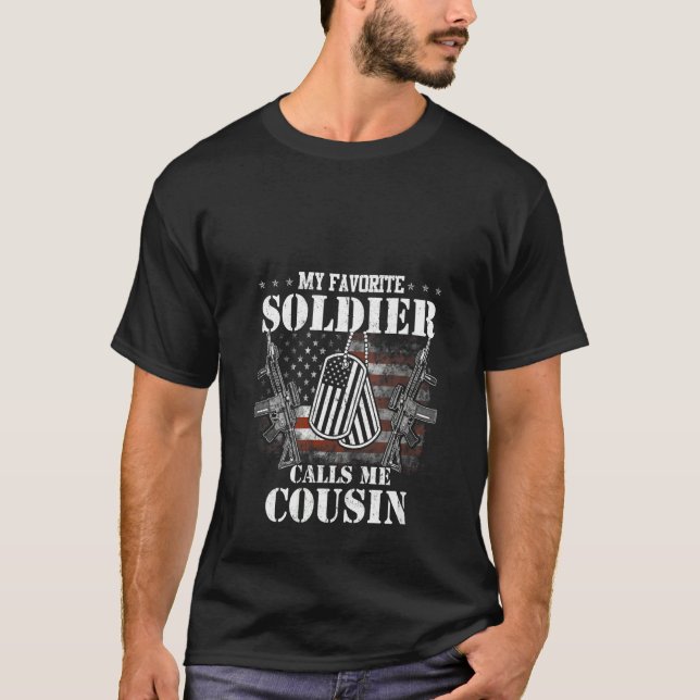 Womens My Favourite Soldier Calls Me Cousin Vetera T-Shirt (Front)