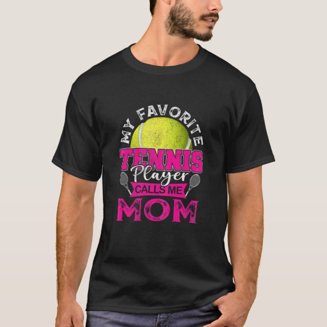 Womens My Favourite Tennis Player Calls Me Mum USA T-Shirt (Front)
