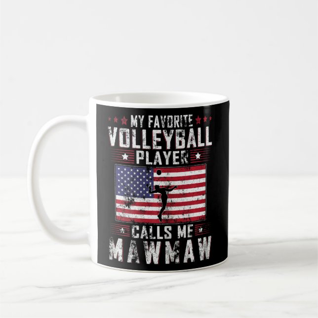 Womens My Favourite Volleyball Player Calls Me Maw Coffee Mug (Left)