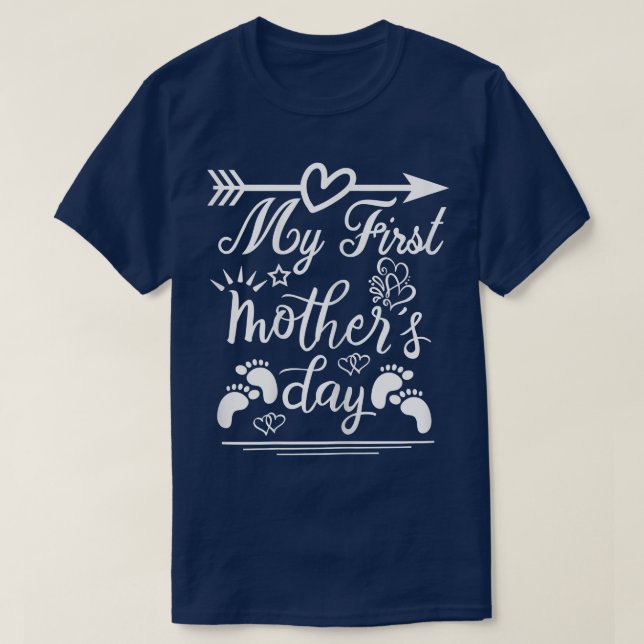 Womens My First Mother's Day Pregnancy Announcemen T-Shirt (Design Front)