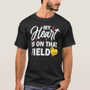 Womens My Heart is on That Field Baseball Softball T-Shirt