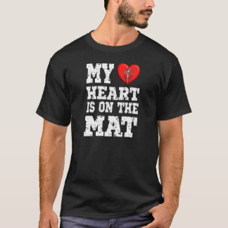 Womens My Heart Is On That Mat For A Gymnast Floor T-Shirt