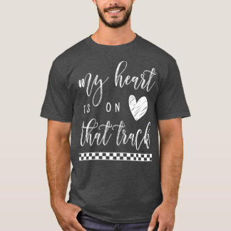 Womens My Heart Is On That Track  Motocross BMX T-Shirt