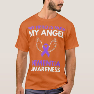 Womens My Hero is Now My Angel Dementia Awareness  T-Shirt
