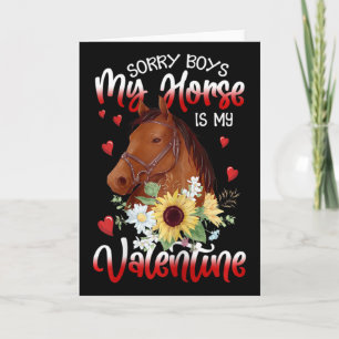 Womens My Horse Is My Valentine Horse Lovers Funny Card