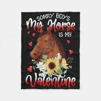 Womens My Horse Is My Valentine Horse Lovers Funny Fleece Blanket