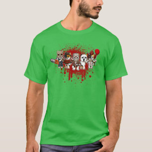 Womens My Little Horror Crew Halloween Calico Cat  T-Shirt