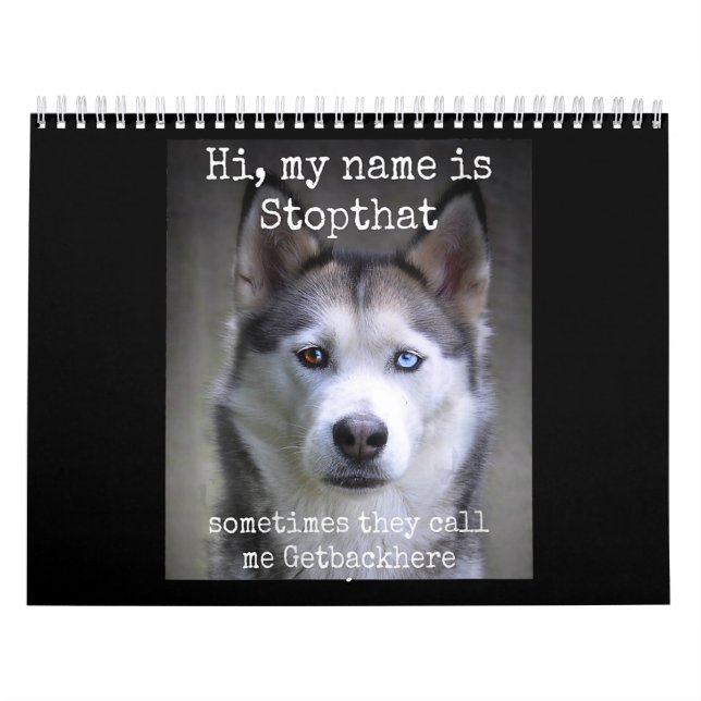 Womens My Name Is Stopthat Funny Hyper Siberian Calendar (Cover)