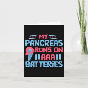 Womens My Pancreas Runs On Aaa Batteries V-neck  Card