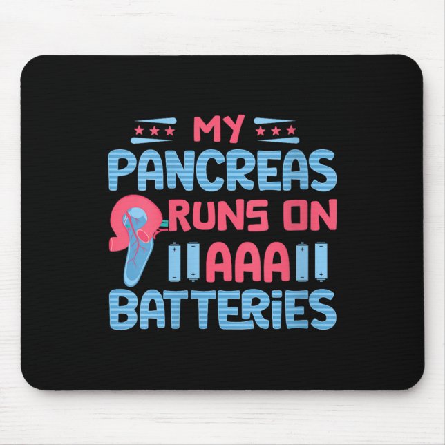 Womens My Pancreas Runs On Aaa Batteries V-neck  Mouse Mat (Front)