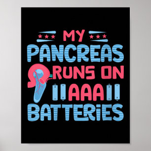 Womens My Pancreas Runs On Aaa Batteries V-neck  Poster