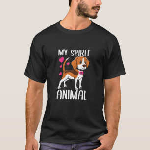 Womens My Spirit Animal Beagle Dog I Love Mom Neck T-Shirt