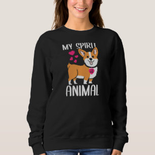 Womens My Spirit Animal Corgi Dog I Love Mum Neckl Sweatshirt
