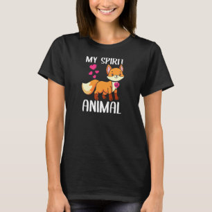 Womens My Spirit Animal Fox I Love Mum Necklace He T-Shirt