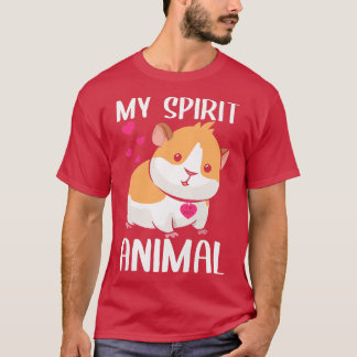 Womens My Spirit Animal Guinea I Love Mom Necklace T-Shirt