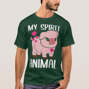 Womens My Spirit Animal Pig I Love Mum Necklace He T-Shirt