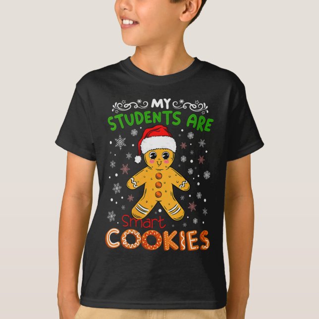 Womens My Students Are Smart Cookies Christmas Gin T-Shirt (Front)