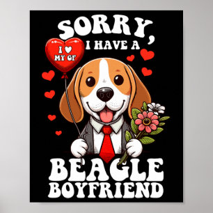 Women's My Valentine Has Paws Valentine Hearts Bea Poster