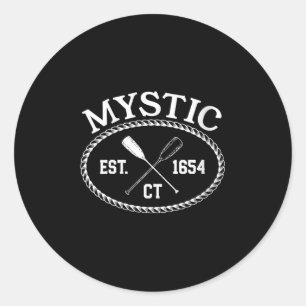 Womens Mystic Connecticut Established 1654 Nautica Classic Round Sticker