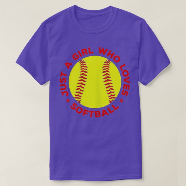 Womens n Softball Just A Girl Who Loves Softball  T-Shirt (Design Front)