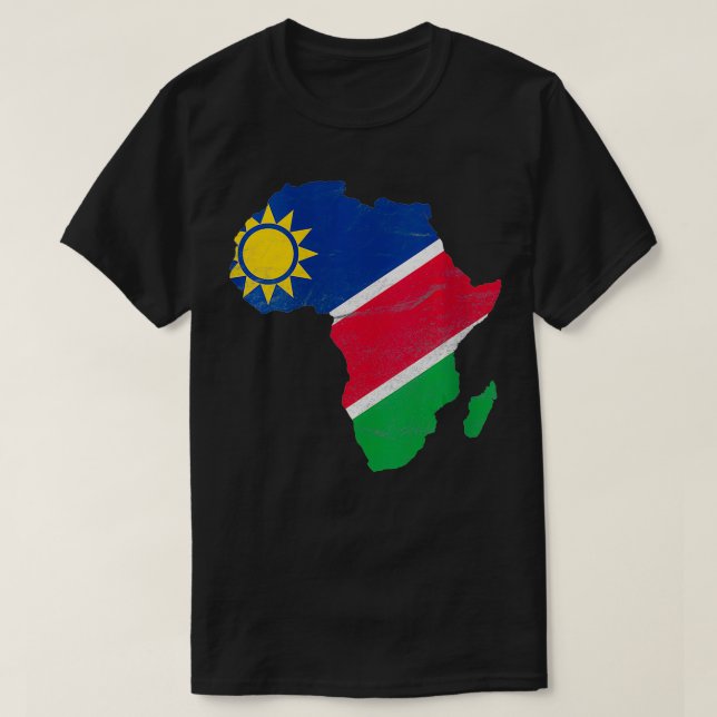 Womens Namibia Flag Africa Continent Silhouette Gi T-Shirt (Design Front)