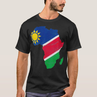 Womens Namibia Flag Africa Continent Silhouette Gi T-Shirt