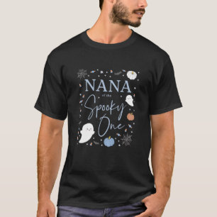 Womens Nana Of The Spooky One First Birthday Blue T-Shirt
