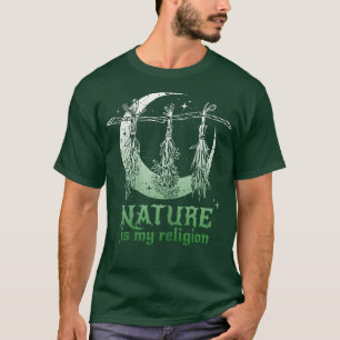 Womens Nature is my religion Witchcraft Dark Fan T-Shirt