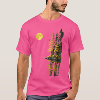 Womens Nature Wildlife Mountain Landscape Reflecti T-Shirt