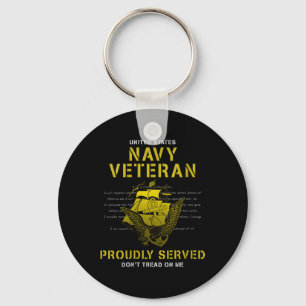 Womens Navy Veteran Proudly Served V-neck Key Ring