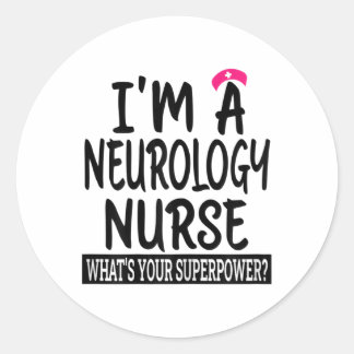 Womens Neurology Nurse Funny Nursing School And Me Classic Round Sticker