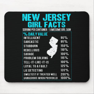 Womens New Jersey Girl Facts Funny Birthday Gift B Mouse Mat