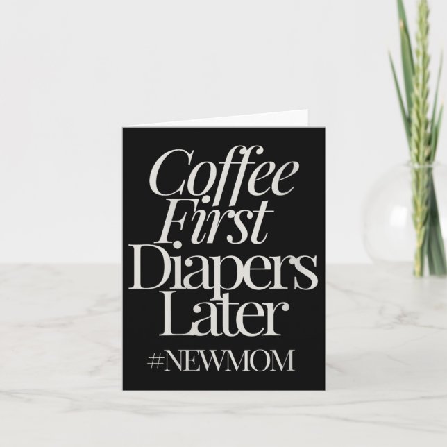 Womens New Mom Funny Coffee For Women Quote Retro  Card (Front)