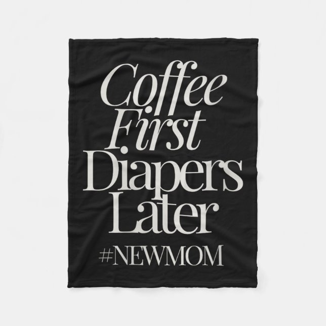 Womens New Mom Funny Coffee For Women Quote Retro  Fleece Blanket (Front)