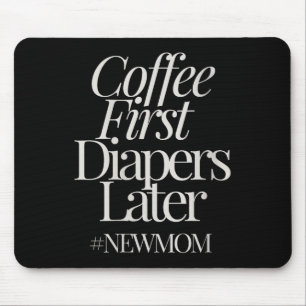 Womens New Mom Funny Coffee For Women Quote Retro Mouse Mat