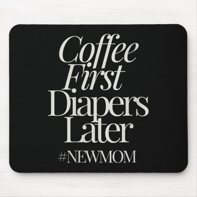 Womens New Mom Funny Coffee For Women Quote Retro  Mouse Mat (Front)