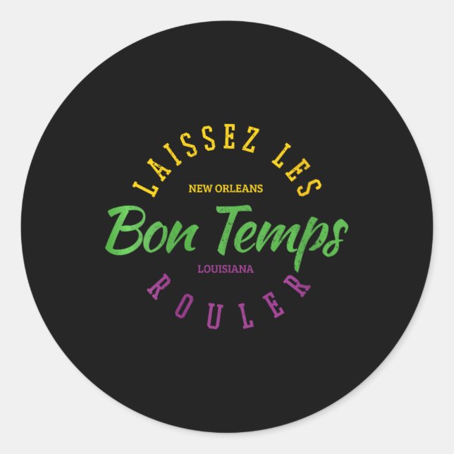 Womens New Orleans Louisiana Mardi Gras Usa Souven Classic Round Sticker (Front)