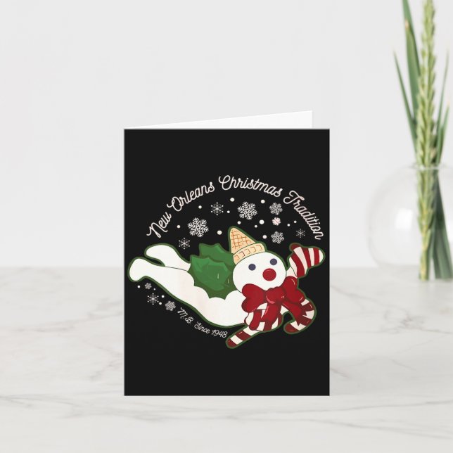 Womens New Orleans Mr Bingle Christmas Tradition S Card (Front)