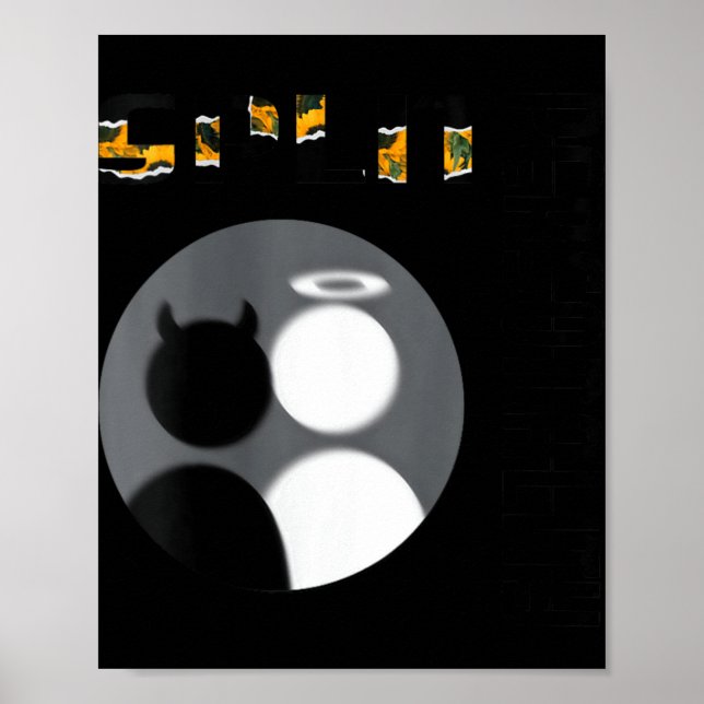 Womens New Split Ity Cool Angel Devil V-neck  Poster (Front)