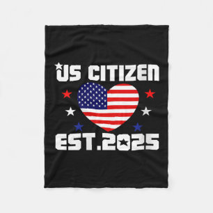 Womens New Us Citizen Est 2025 American Immigrant  Fleece Blanket