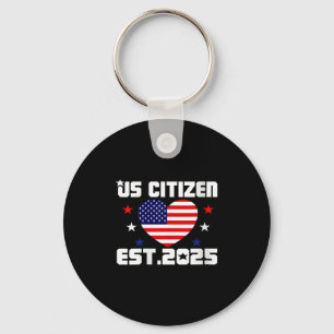 Womens New Us Citizen Est 2025 American Immigrant Key Ring