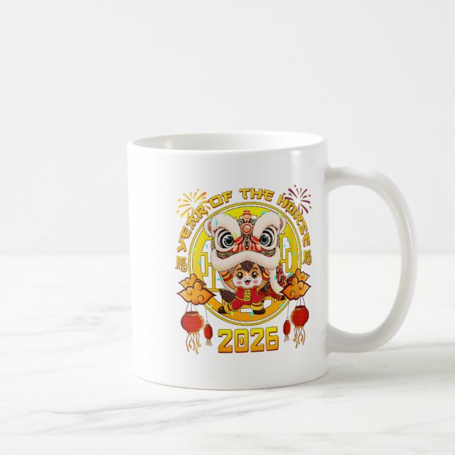 Womens New Year 2026 Chinese Horse The Year Of The Coffee Mug (Right)