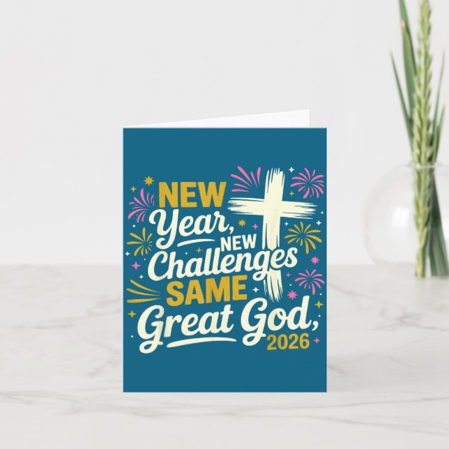 Womens New Year New Challenges Same Great God 2026 Card (Front)