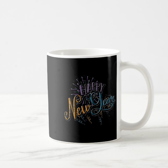 Womens New Years Eve Celebration Confetti Firework Coffee Mug (Right)