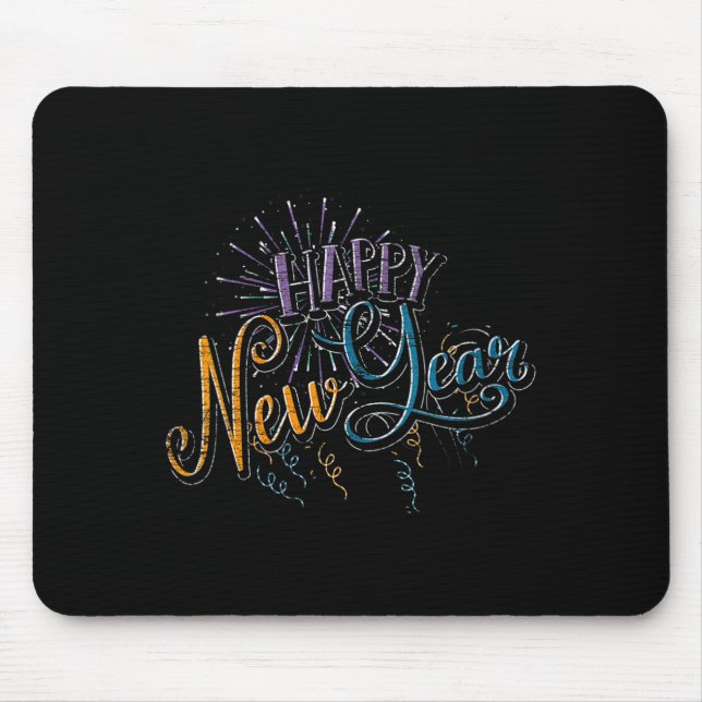 Womens New Years Eve Celebration Confetti Firework Mouse Mat (Front)