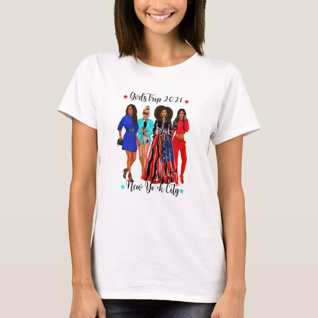 Womens New York City Girls Trip 2021 Black Womens  T-Shirt (Front)