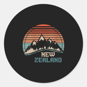 Womens New Zealand Mountain Hiking Gift New Zealan Classic Round Sticker