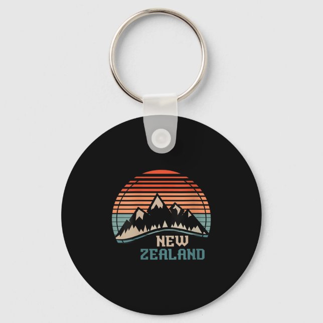 Womens New Zealand Mountain Hiking Gift New Zealan Key Ring (Front)