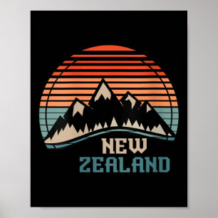 Womens New Zealand Mountain Hiking Gift New Zealan Poster